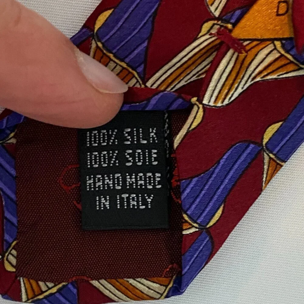 Valentino Cravatte Men's 100% silk tie red blue gold white luxury designer